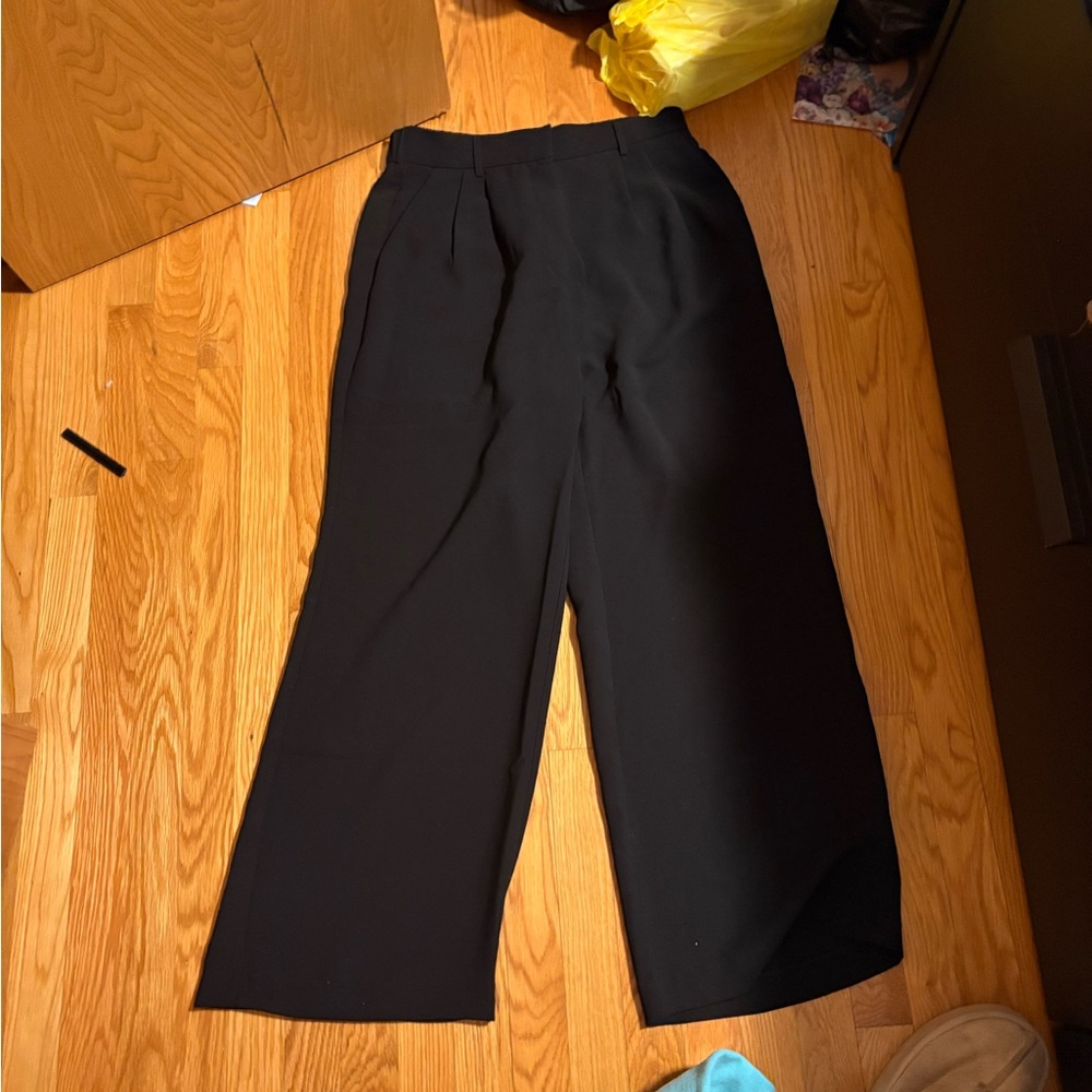 Francesca's Collections Black Wide-Leg  Dress Pants